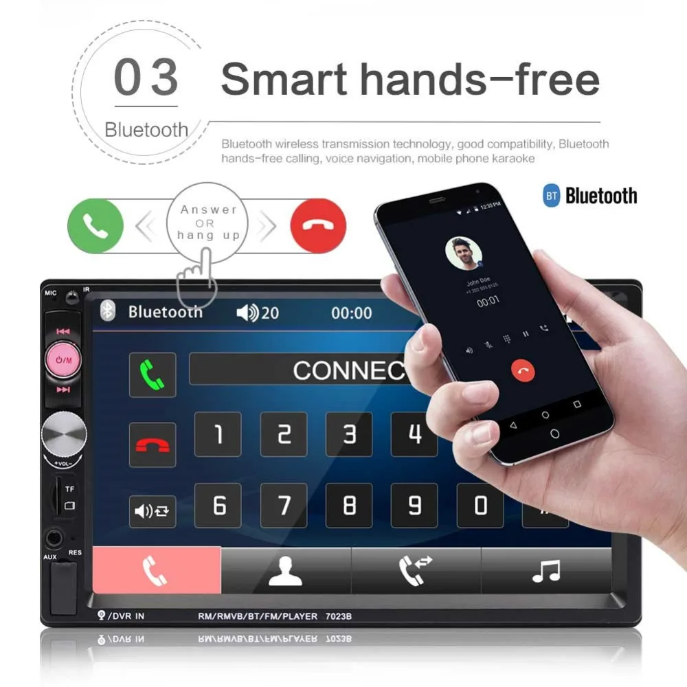 Kebidu радиокамера 7 дюймов 2 DIN HD радио автомобильный MP5 MP3-плеер Поддержка Bluetooth