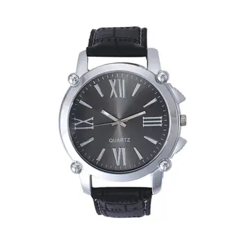 

Newly Design relogio feminino Men Women Black Faux Leather Band Round Analog Quartz Wrist Watches Fashion Gofuly
