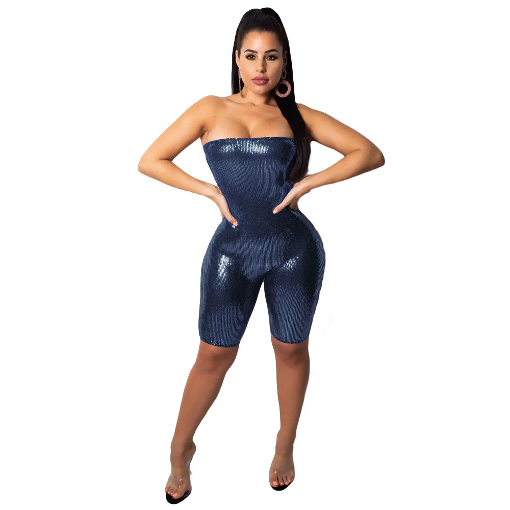 Sparkle Sequined Romper Bodysuit Women Birthday Party Outfits For Women Sexy Jumpsuit Clubwear Glitter Strapless Party playsuit Sparkle Sequined Romper Bodysuit Women Birthday Party Outfits For Women Sexy Jumpsuit Clubwear Glitter Strapless Party playsuit