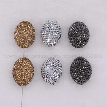 

Egg shape Rhinestone connector pendant beaded Charms mixed color shiny stone Gems jewelry for women jewelry making 2017