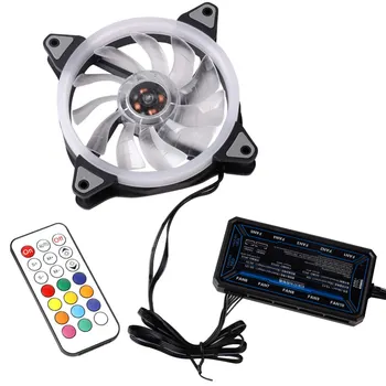 

120mm Ultra Silent RGB Computer PC Case Cooling Fan 15 LEDs 12V With Rubber Quiet Molex Connector 3 / 4Pin Plug Fans Cooler