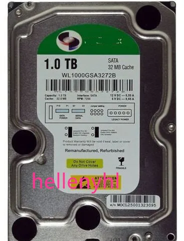 

7200RPM SATA2 3.5" Desktop / DVR Hard Drive WL1000GSA3272B 1TB [32MB Cache
