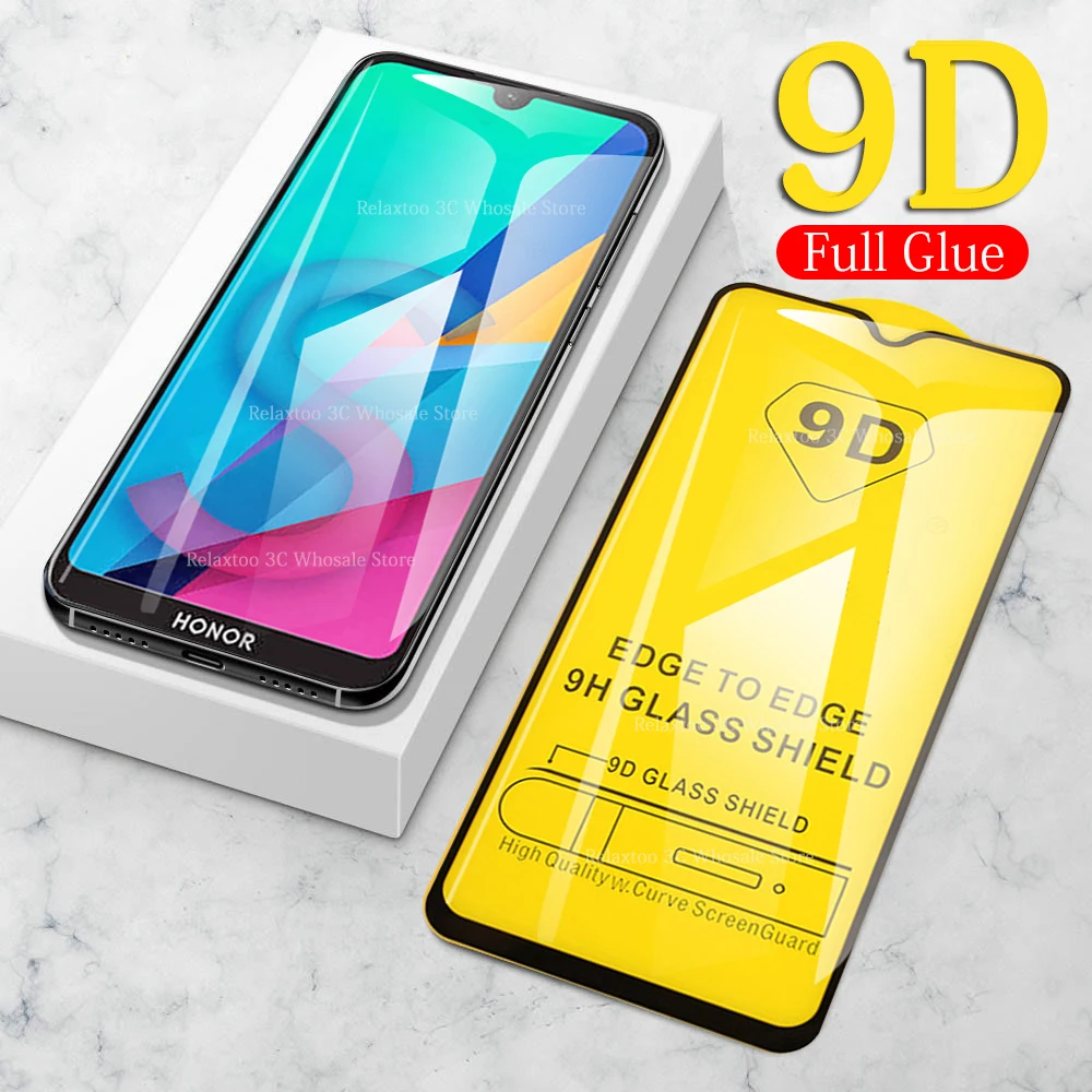 

9D Full glue tempered glass honor 8s 8c 8x 9 lite 10 light 10i 20i protective Glas on For huawei p30 p20 pro p 20 30 safety Film