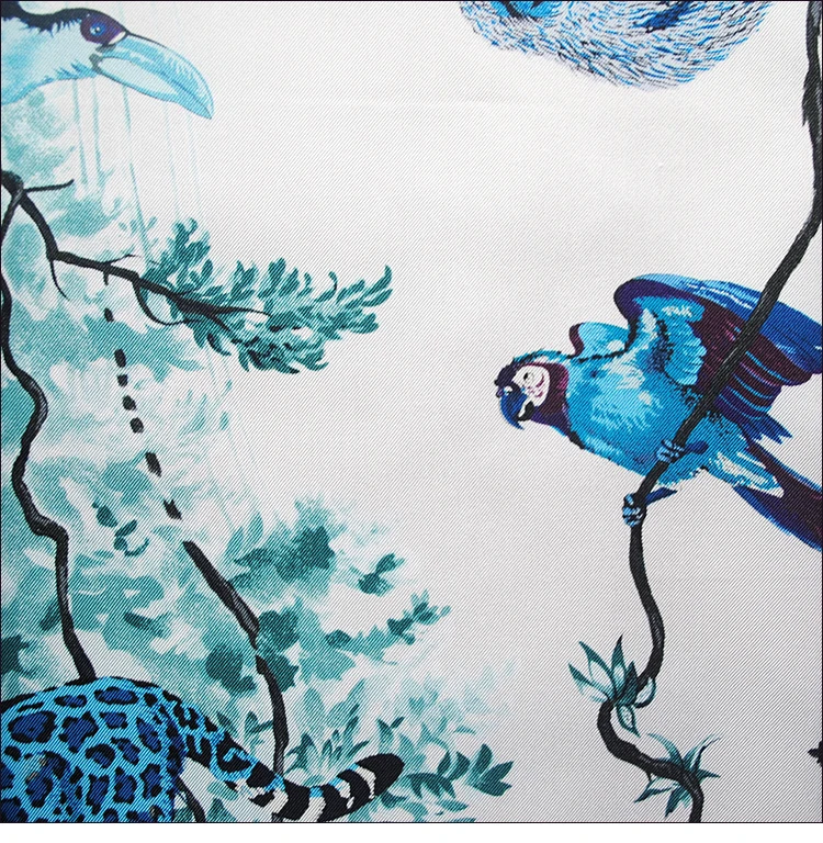 HuaJun 2 магазин | ощущение голубого и белого фарфора "экватор" 90 Шелковый квадратный шарф саржевый струйный шарф ручной завивки