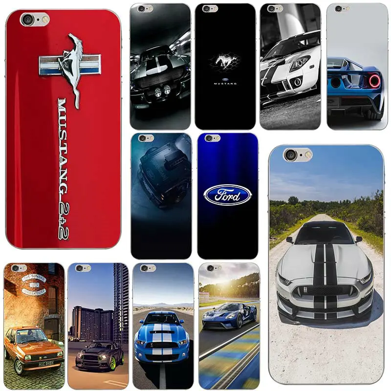 

For iphone 5 Case Soft Silicon Case For iphone 6 6S Plus 5S 5C SE 4 Phone Cover For iphone 7 8 Plus X Amazing Ford Mustang Logo