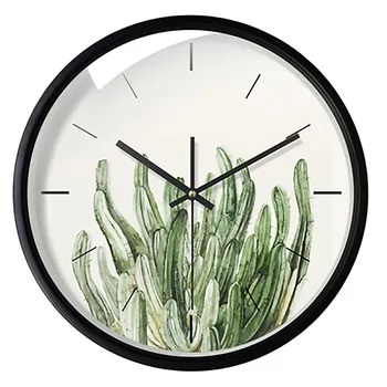 

Modern Design Wall Clock Vintage Green Plant Digital Clock Mechanism Wall Watches Home Decor Kitchen Horloge Silent Clock 50Q212