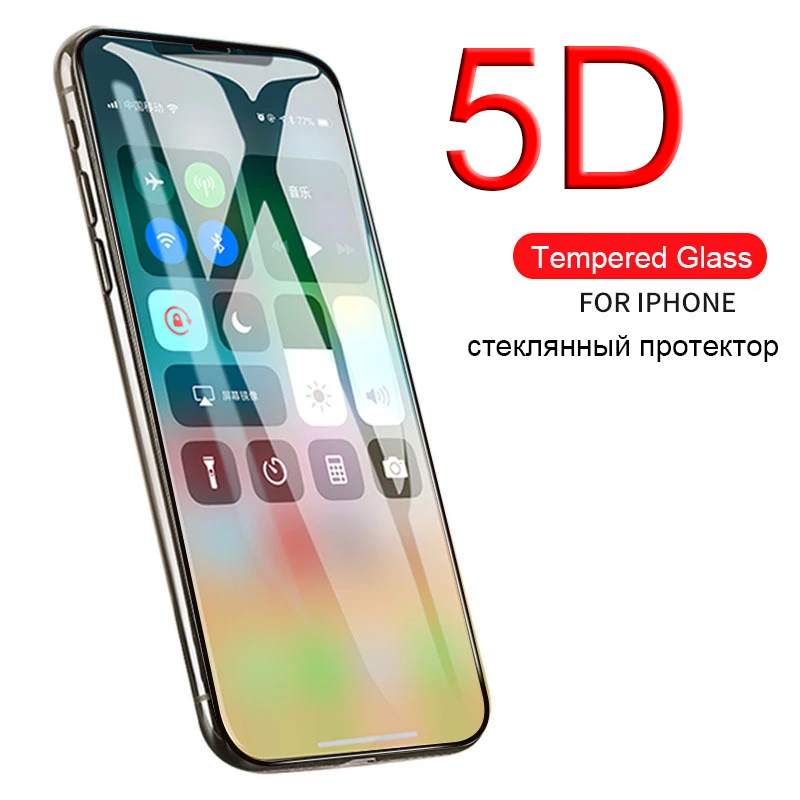 5D Клей закаленное стекло для Iphone XS протектор для Apple I phone 6 S 6 S 7 8 Plus X S XS Max XR ipone i8 ix i6 защитные очки