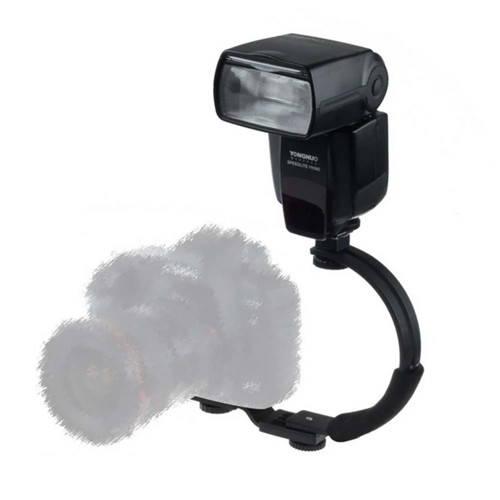 C образный кронштейн для вспышки Canon Nikon Pentax DSLR Camera DV Video Light|c-shape flash bracket|flash bracketfor