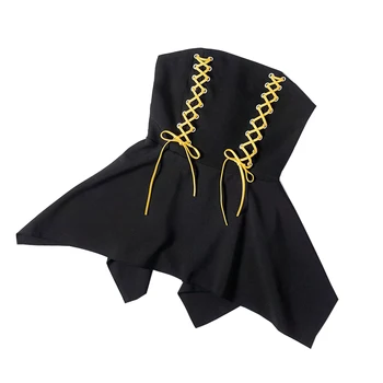 

Asymmetrical Hemline Sexy Off Shoulder Black Yellow Lace Up Women Sexy Solid High Street Tube Top Sexy Tube Top