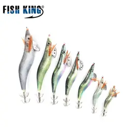 Рыбы король искусственные приманки рыбалка кальмар крюк приспособлений серебристых 1 шт. 13 Цветов Осьминог Каракатица креветки приманки
