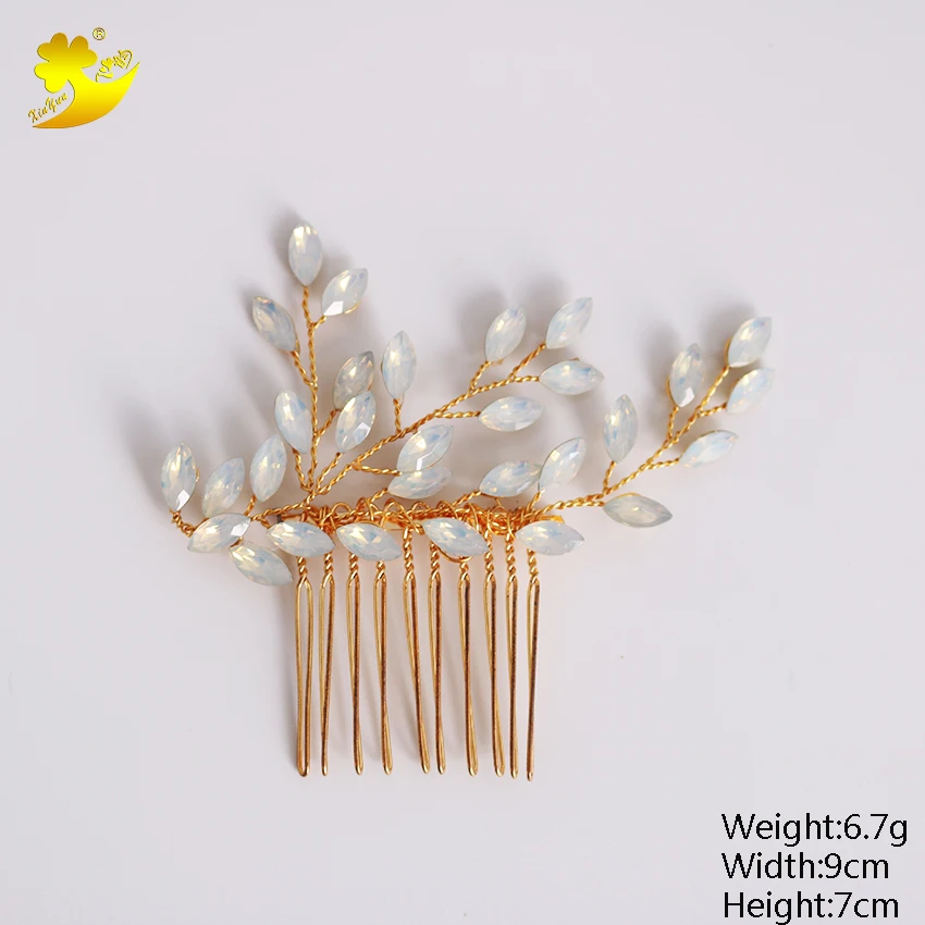 Xinyun простой кристалл свадебные аксессуары для волос ручной работы украшения для волос Золотое женское платье расческа для волос украшение для волос для невесты