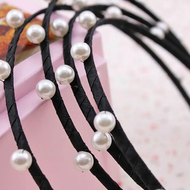 1Pc Pearl With Rhinestone Hair Bands Elegant Girl Pearl Headbands Princess Women Korean Style Fashion Hair Accessories New