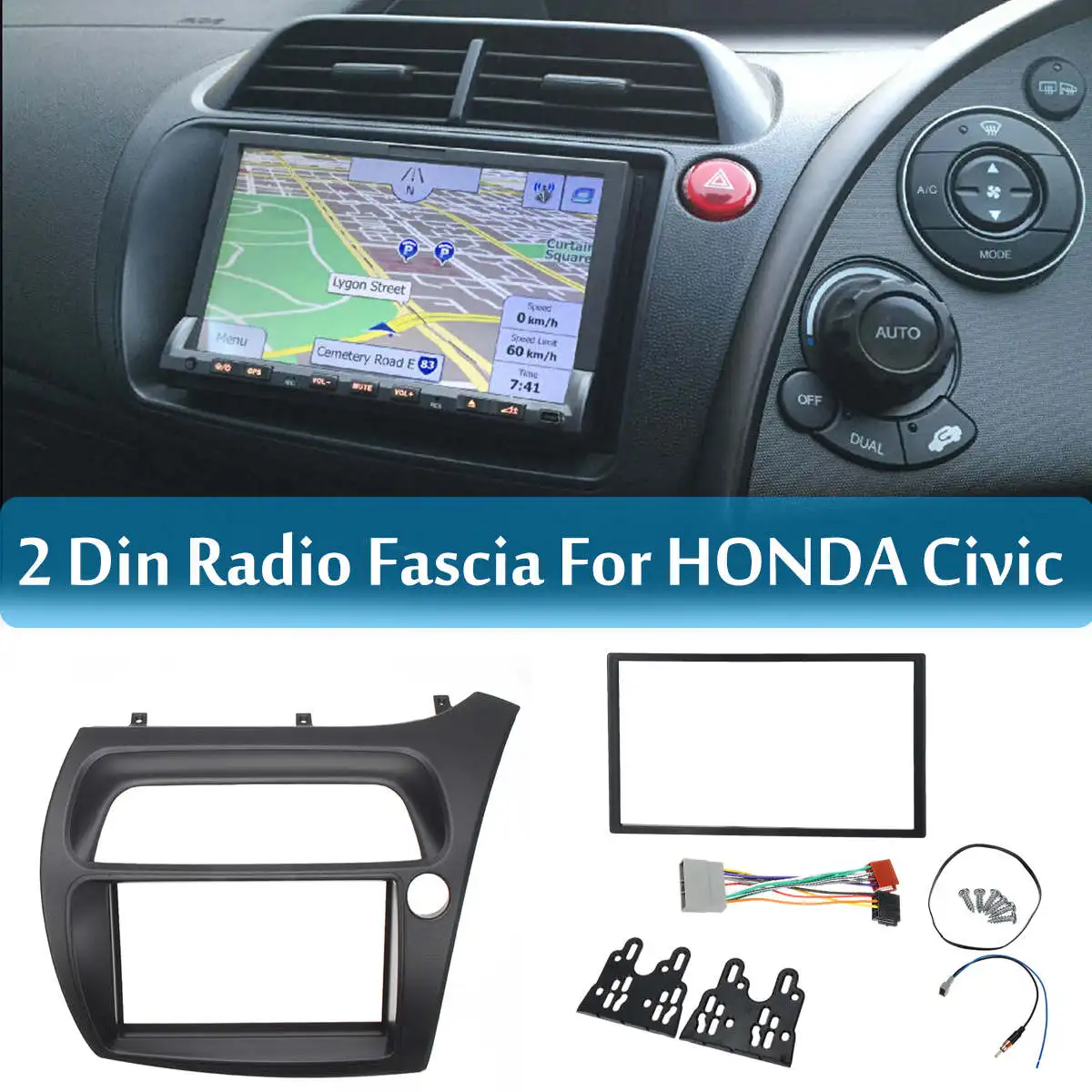 Двухканальное радио фасции Для Honda Для Civic DVD стерео CD панель тире Монтажная Установка отделка комплект передняя рамка