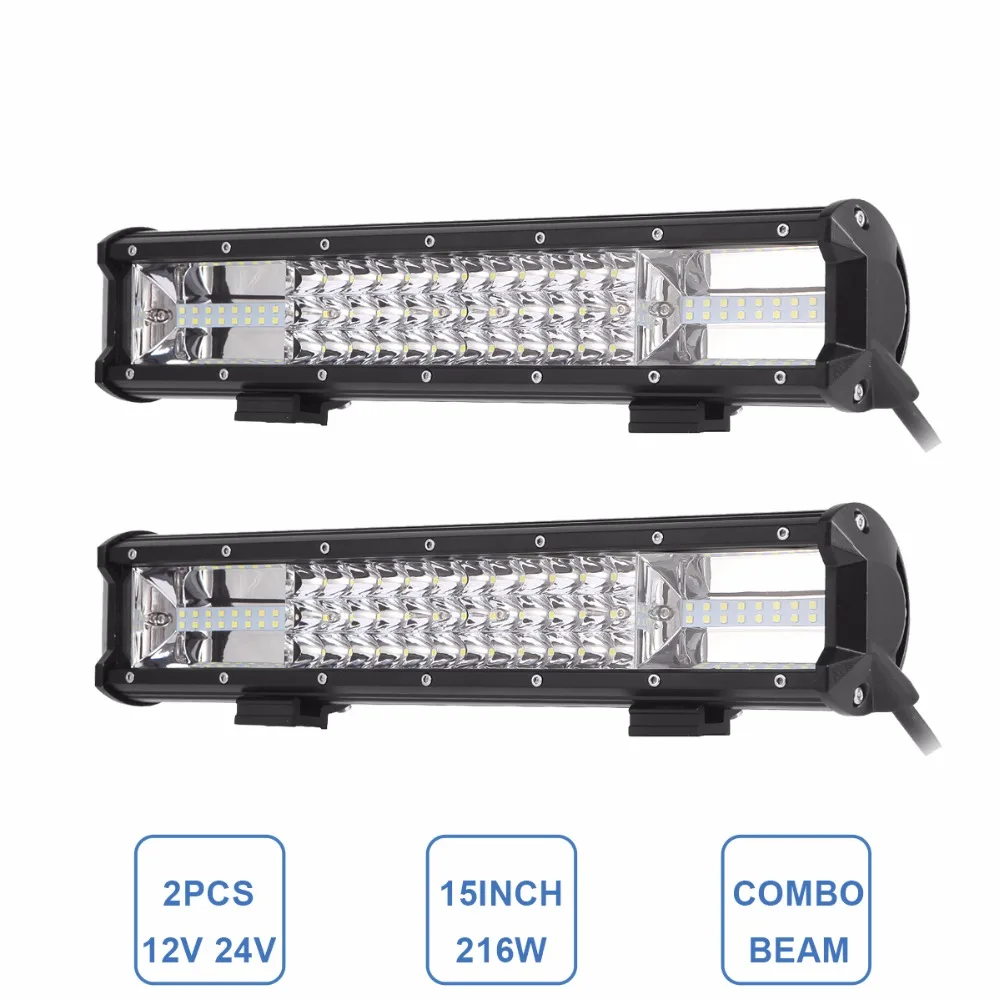 

15INCH Off Road LED Light Bar 12V 24V Car Truck ATV 4X4 4WD Boat Trailer Van Camper RZR Bumper Indicator Auxiliary Driving Lamp