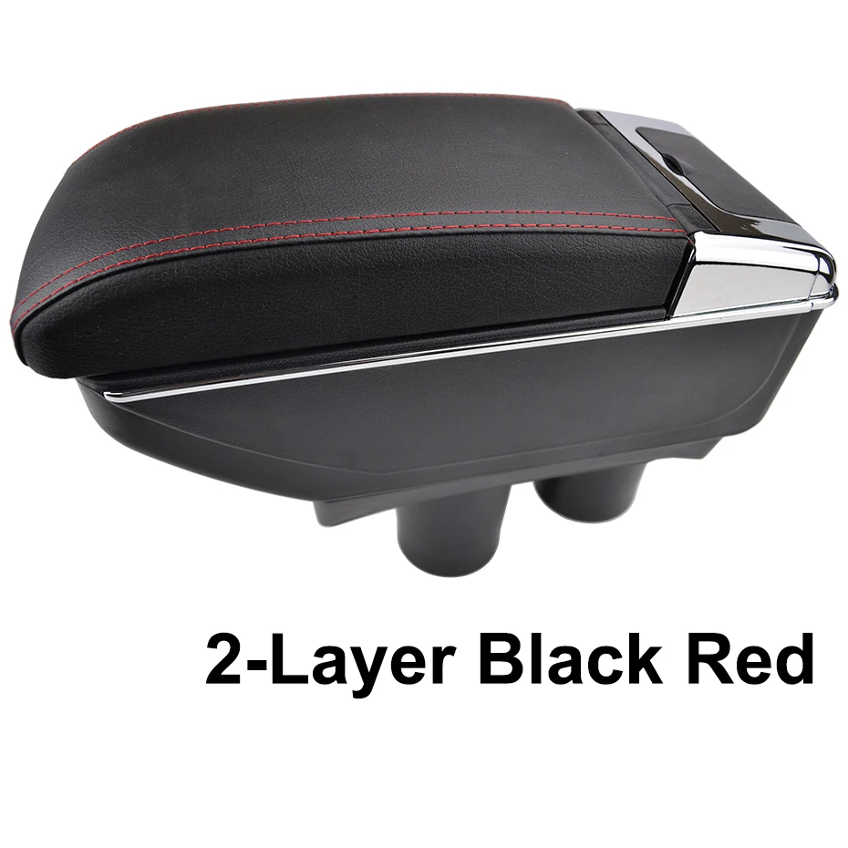 Xukey центральный подлокотник для peugeot 301 2012- консоль Центр черный ящик для хранения автомобиля Стайлинг пепельница C-Elysee - Название цвета: 2-Layer Black Red