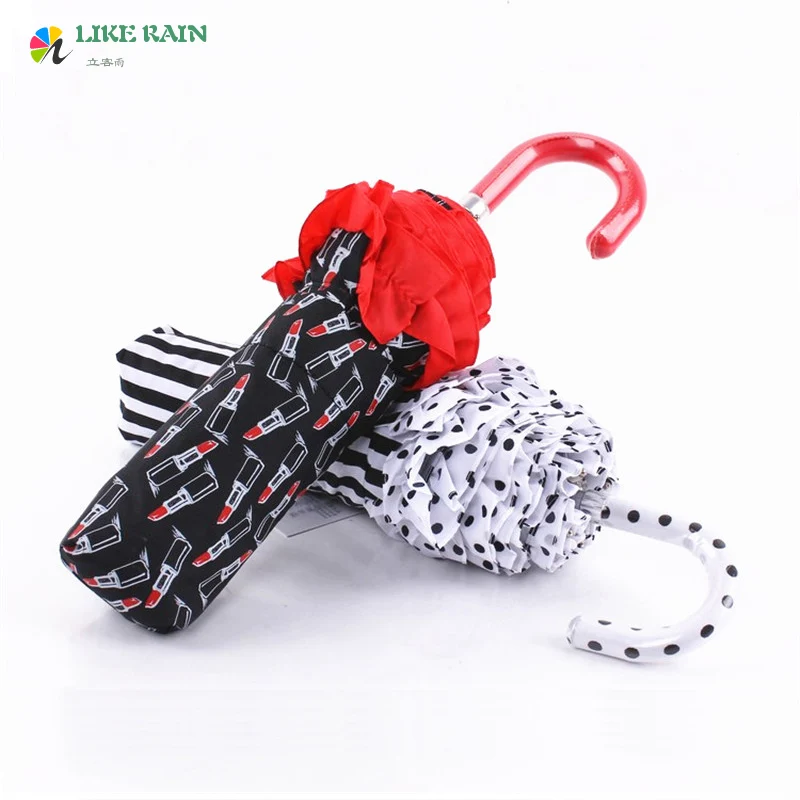 

LIKE RAIN New Creative Small Flared handle Umbrella Cute lace Pockets Umbrella Rain Women Brand Decorative Umbrella UBY42