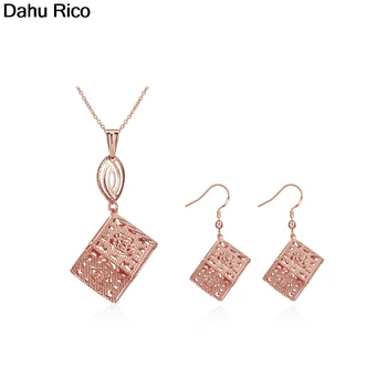 

hollowed-out carved decorative pattern on surface taki seti ensemble bijoux women cadeau maitresse conjun Dahu Rico jewelry sets