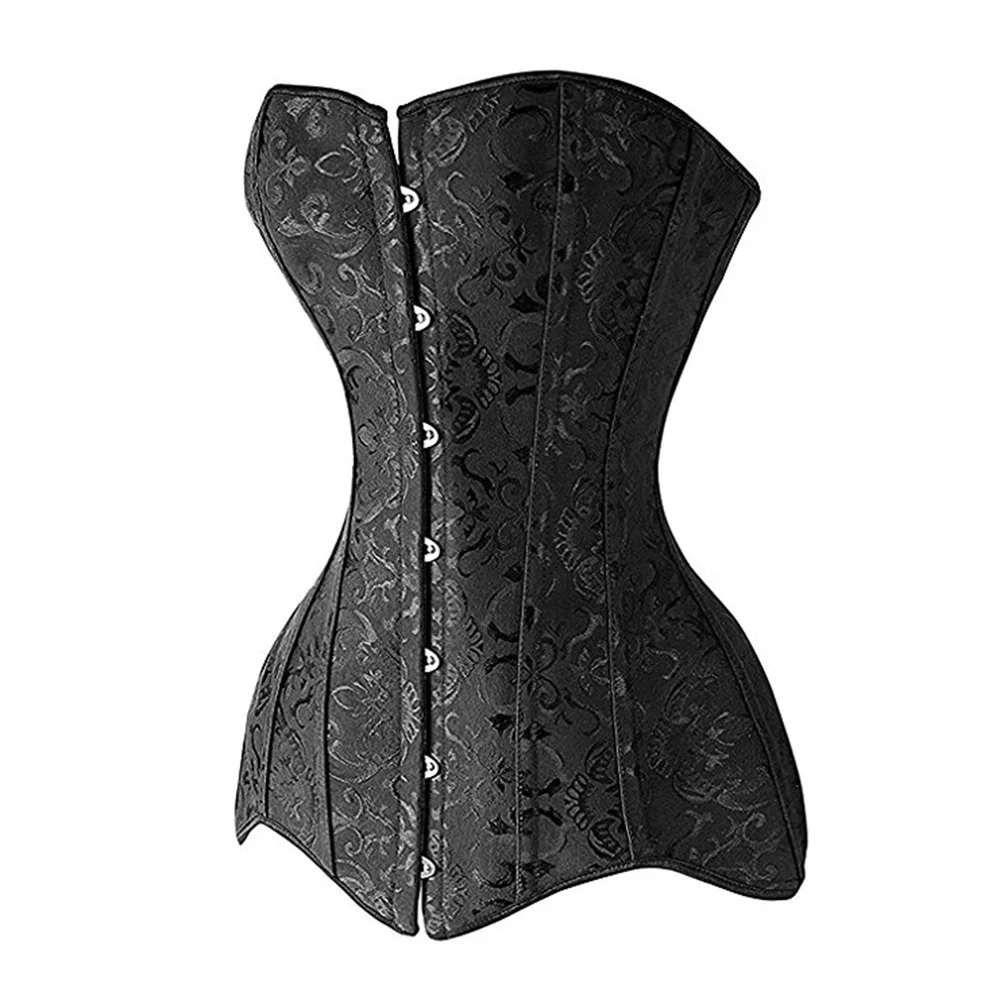 Royal Corset Women's 14 Steel Boned Cotton Long Torso Hourglass Body Shaper Corset Waist Training Bustier Sexy Corselet