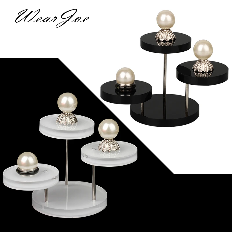 Counter Top 3-Tier Riser Showcase Acrylic Jewelry Necklace Rings Display Boxes Shop Organizer Jewelry Earrings Stand Exhibition 3 level acrylic cosmetic bottle step display jewelry showing stand riser tiered acrylic display holder props