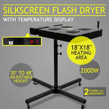 

Flash dryer New 18" X 18" Silk Screen Printing Flash Dryer Adjustable Stand T-Shirt Curing