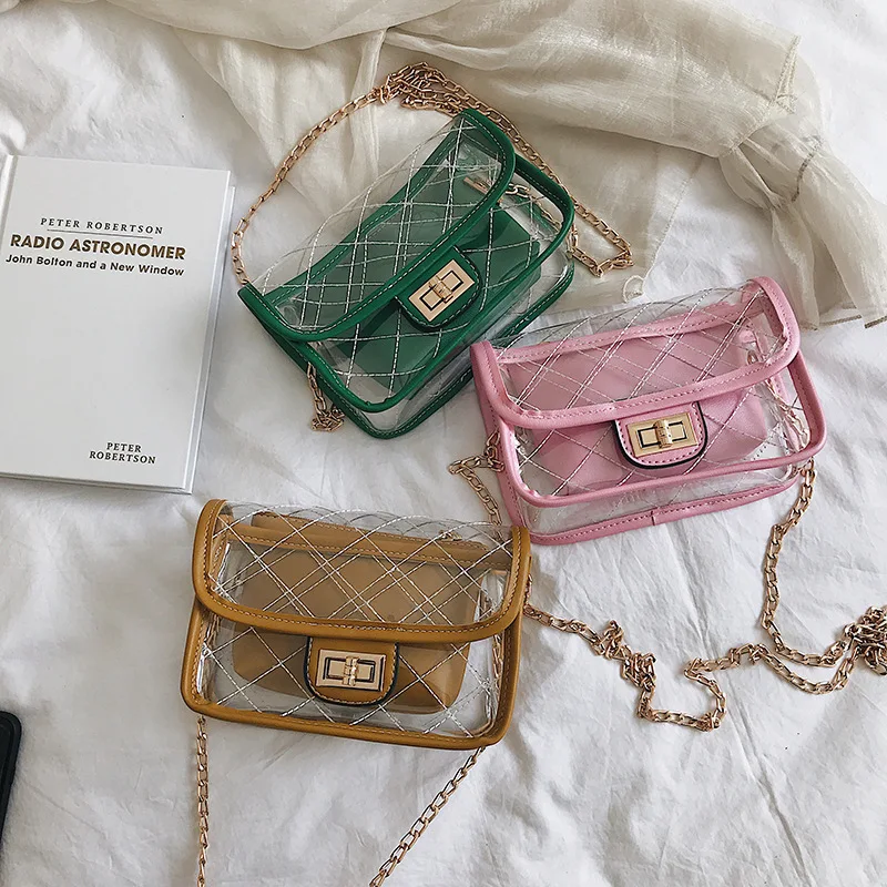 

Summer Transparent Jelly Bag Crossbody Bags For Women 2019 Quality PVC Luxury Handbags Designer Ladies Beach Clear Shoulder Bag