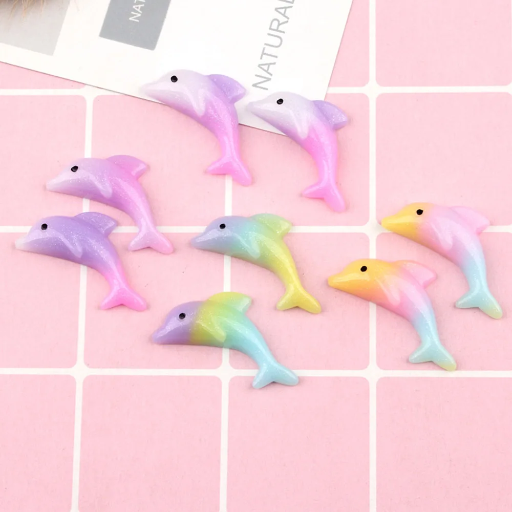 

10Pcs Rainbow Dolphin Polymer Slime Charms Toy For Children Modeling Clay DIY Kit Accessories Kids Plasticine
