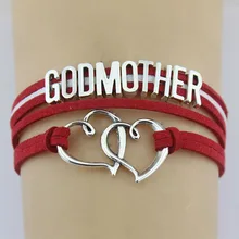 Новейшие браслеты Божья Матерь из плетеной кожи, ручной работы Двойное сердце браслеты и браслеты для Христианский подарок ювелирные изделия на заказ