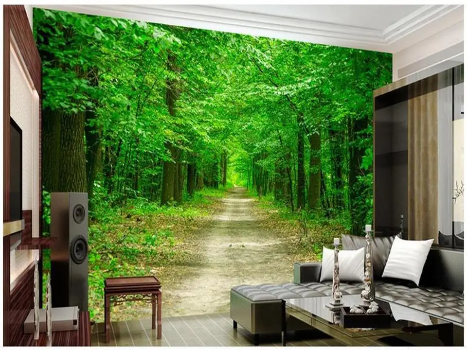 Пользовательские 3d фото обои Гостиная Фреска лес бульвар китайский кирпич стена 3d картина домашний декор диван ТВ фон обои