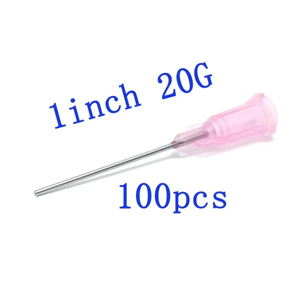 

100pcs, Dispensing Needles with Luer Lock 20Gauge x 1Inch Length,Blunt Tip Syringe Needle 20Ga For Industrial Mixing Many Liquid