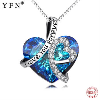 

Necklace Women 925 Sterling Silver Necklace I Love You Forever CZ Crystal Pendants Necklaces Best Gift for Lover Mother GNX13853