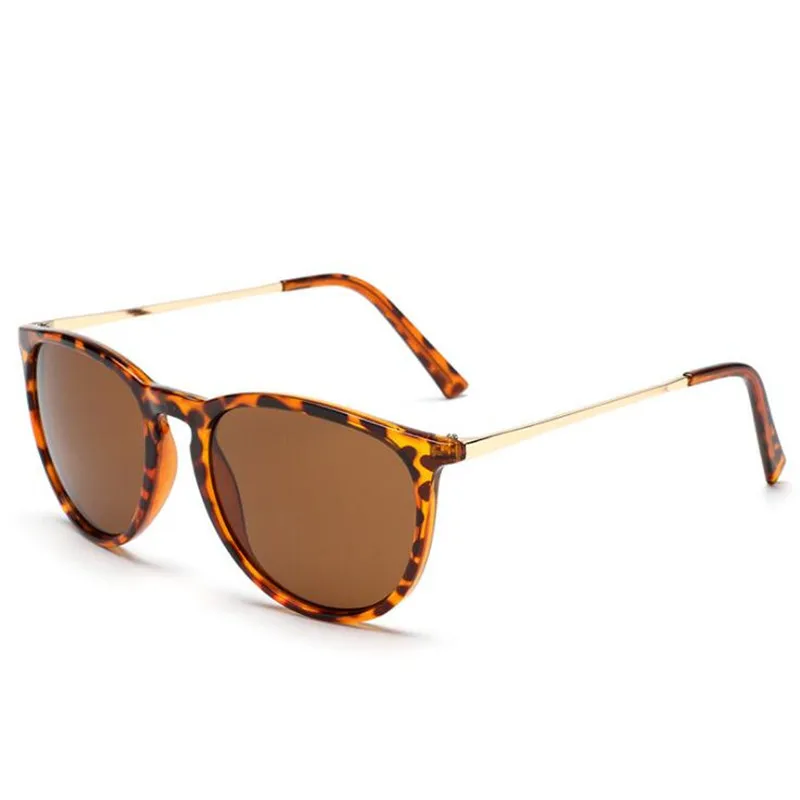 Ретро Мужские Круглые Солнцезащитные очки женские мужские брендовые дизайнерские солнечные очки для женщин зеркальные солнечные очки сплав Ray женские Oculos De Sol - Цвет линз: Leopard