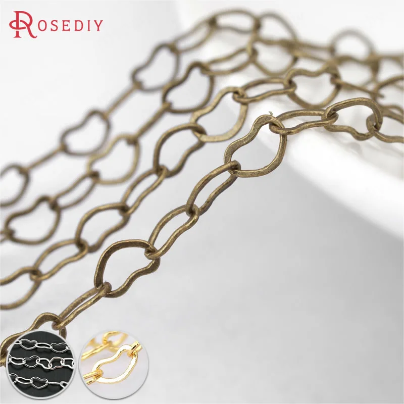

(27311)2 meters width 3MM Antique Bronze Plated Copper Heart Link Chains Necklace Chains Diy Jewelry Findings Accessories