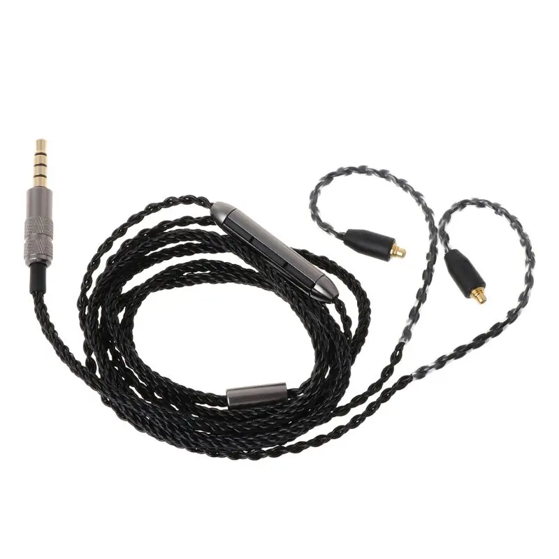 8 поделиться 3,5 мм/Тип C наушники кабель MMCX с микрофоном/объем Управление Для Shure SE215 SE315 SE425 SE535 SE846 UE900 WESTONE SONY Repl