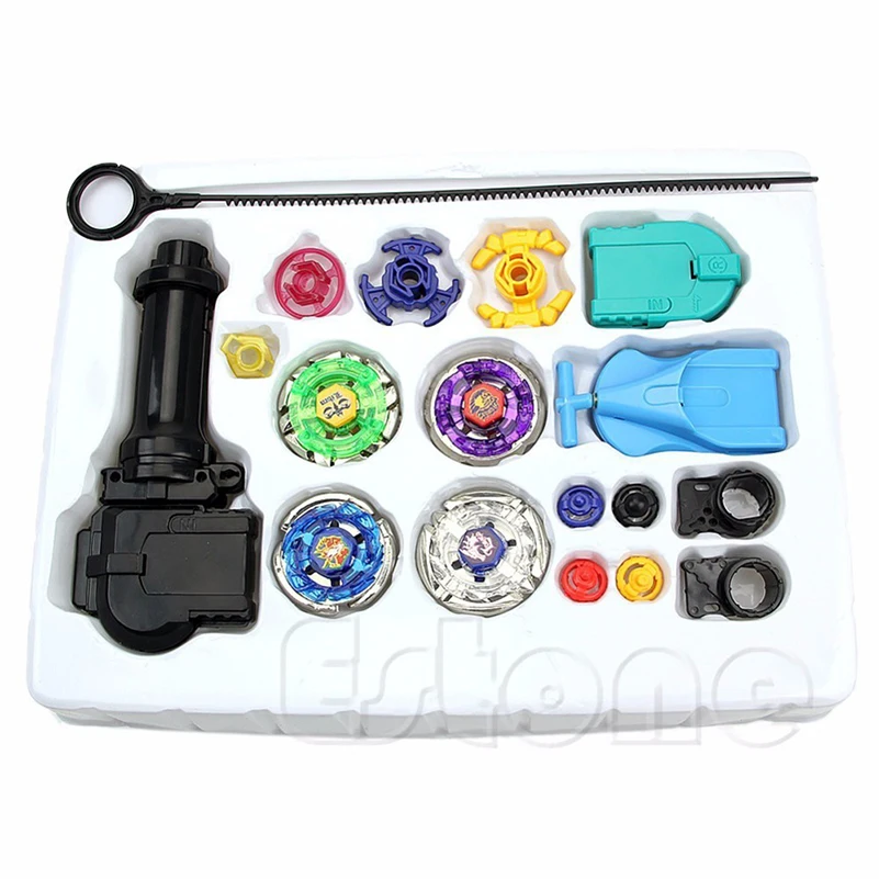 Beyblade Metal Spinning Beyblade Sets Fusion 4D 4 Gyro Box kampf Master Beyblade String Launcher Grip Für Verkauf Kinder Spielzeug geschenke
