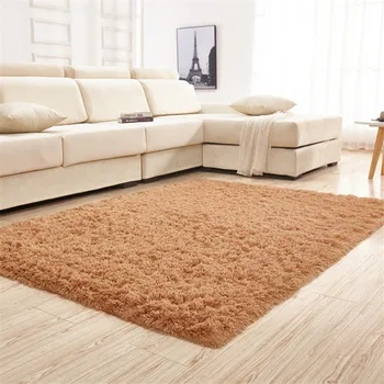 

High quality Factory direct silk solid color carpet Living room coffee table mat bedroom bedside blanket Rectangular carpet