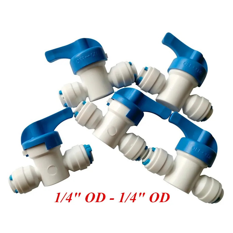 Water Filter Parts 1/4" Quick Connect Ball Valve For Tube Quick Connect