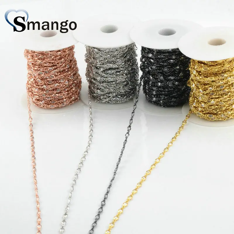 

3 Meters Special shape Jewelry Accessory, Chain Setting CZ,4 Plating Colors,can Mix Colors