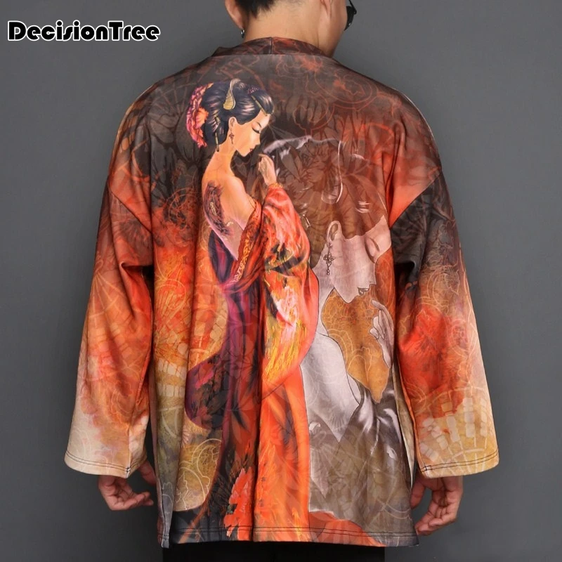 2019 summer mens kimono japanese clothes streetwear casual kimonos jackets harajuku japan style cardigan outwear
