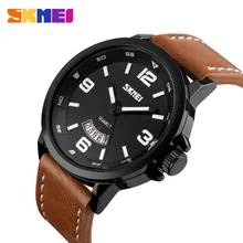 SKMEI мужские s часы лучший бренд класса люкс мужские кварцевые часы водонепроницаемые спортивные военные часы мужские кожаные мужские часы Relogio Masculino