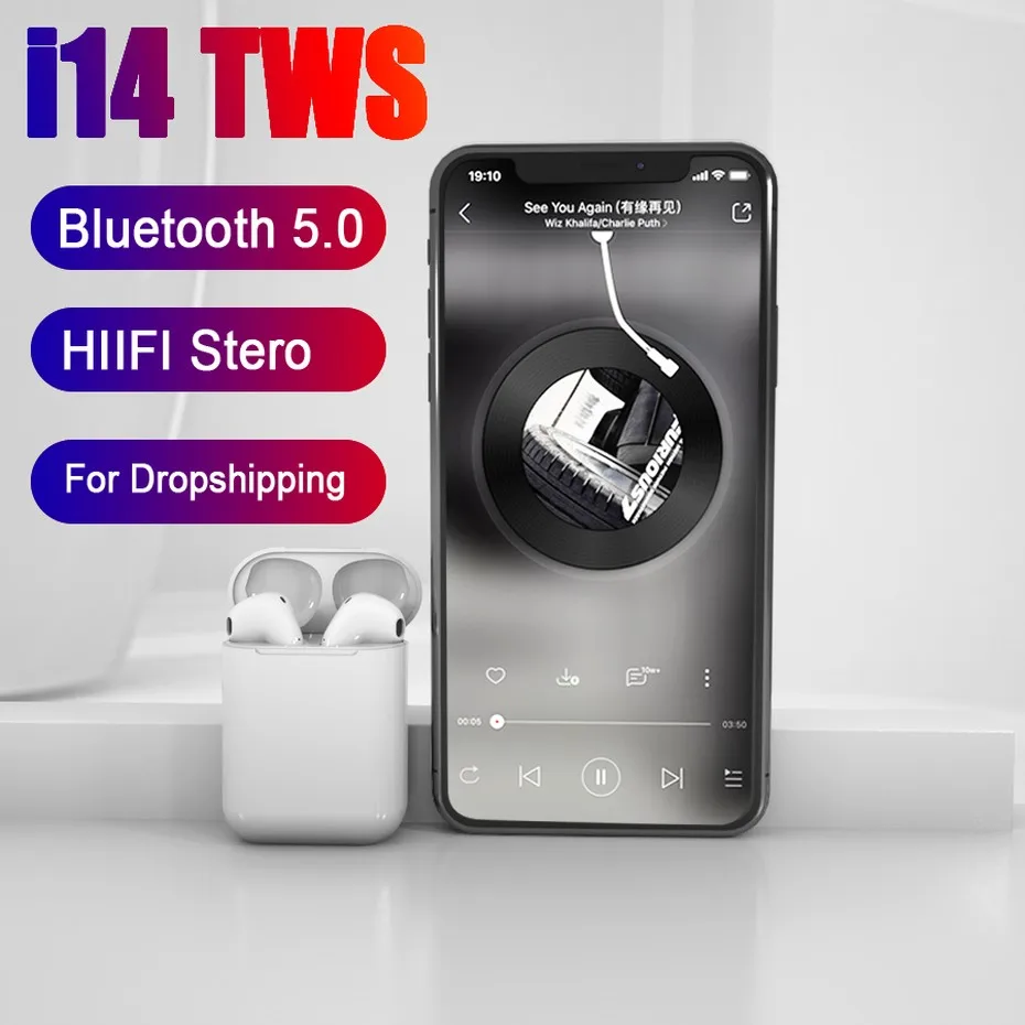 i14 TWS 5.0 Bluetooth Wireless Earphone Earbuds Touch Control Headset Headphones For iPhone Xiaomi Huawei PK i13 i10 i12 i9s (1)