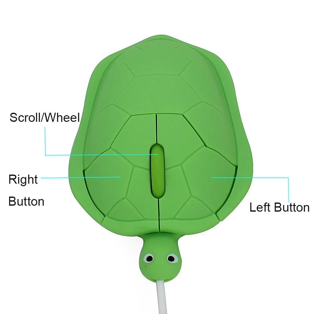 CHYI Милая компьютерная мышь в форме черепахи, мини Usb кабель, оптическая мышь, Проводная 3D креативная мультяшная детская мышь, прекрасный подарок для ПК, мыши для ноутбука