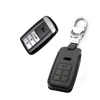 

New Leather 3 Button Remote Key Bag Case Fob Holder Chain For Acura CDX TLX-L RLX RDX MDX NSX B