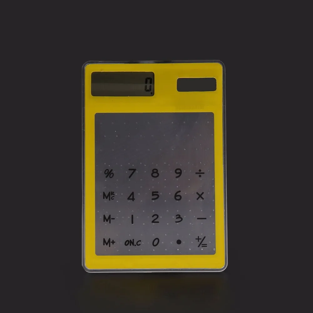 1 قطعة شاشة إل سي دي نحيفة 8 أرقام عرض واضح تعمل باللمس الشمسية حاسبة الطاقة للمدرسة مكتب طالب حاسبات اللون عشوائي c26