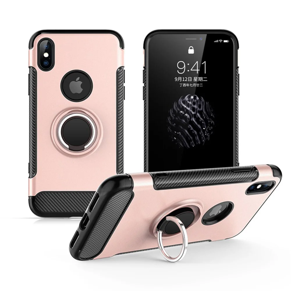 

Fitted Case Anti-knock Cases Kickstand Case Invisible Finger Ring Cover Case for Iphone XS MAX XR XS X 8PLUS 8 7 7 plus