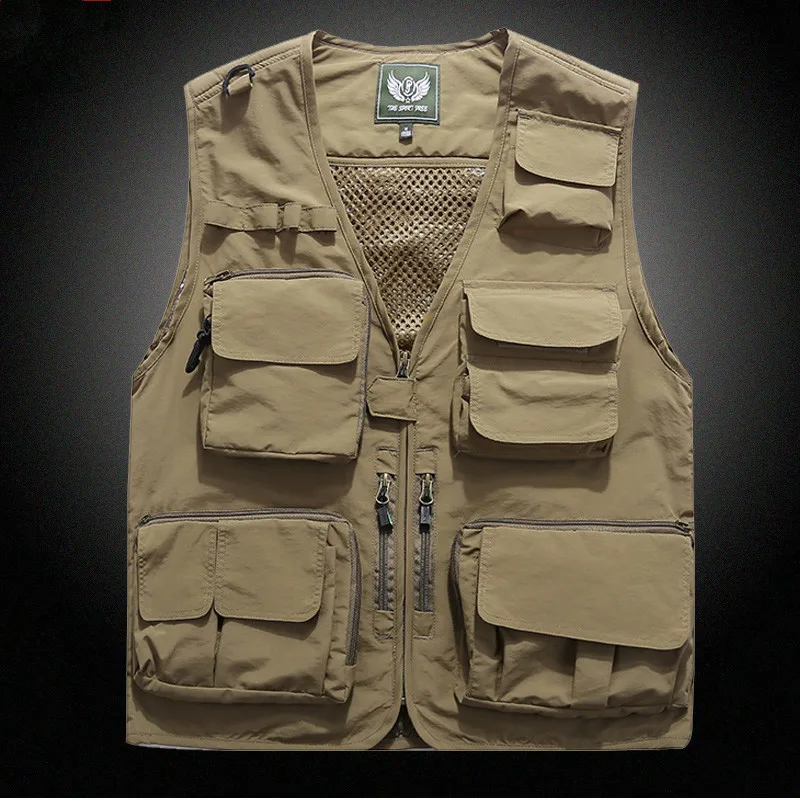 

Quick Dry Fishing Vests big size 6XL Mesh Tactical Ultralight Fly Fishing Vest Warm Military Camping Men Multi Pocket clothes