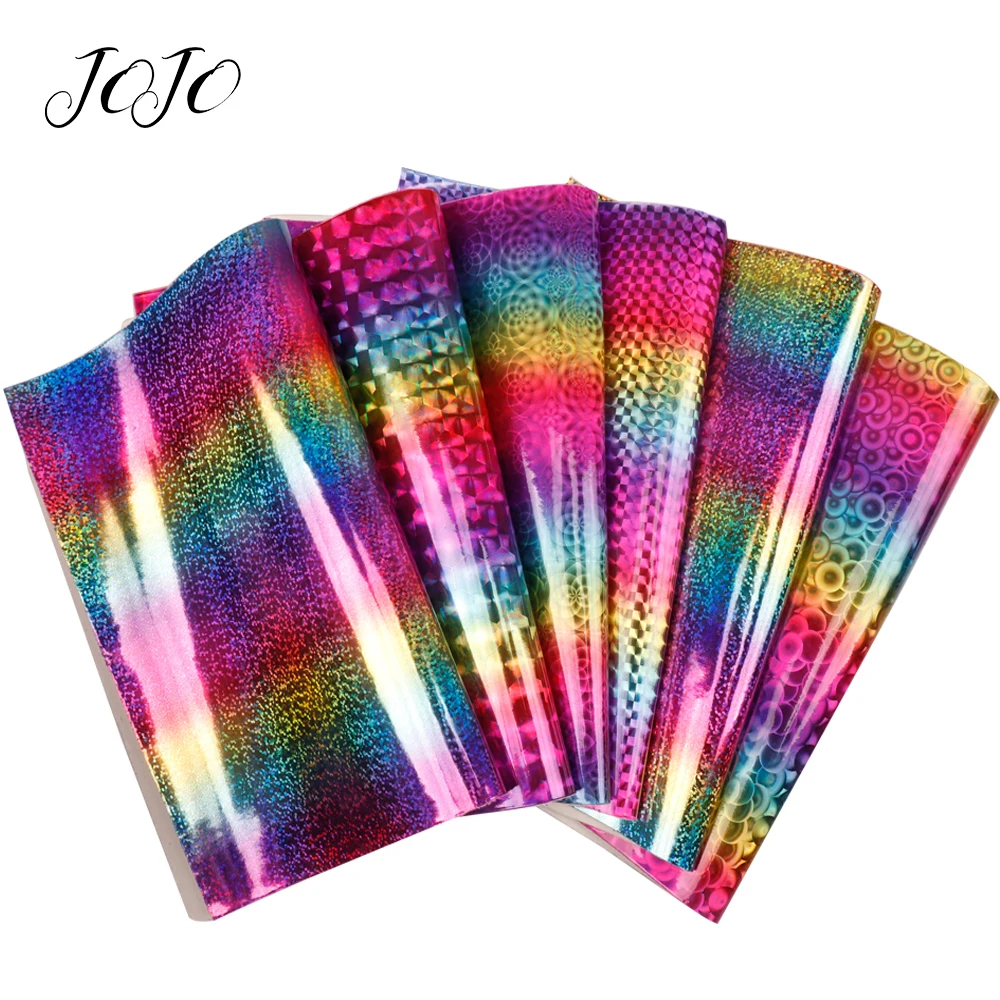 JOJO BOWS 22*30 см 1 шт. ткань из искусственной кожи Радужный градиент Иллюзия лазерный