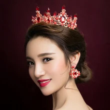 1Set European Royal Crown Gold Silver Pplated Rhinestone Tiara Jewelry Large Bridal Queen Wedding Headband Hair Accessories