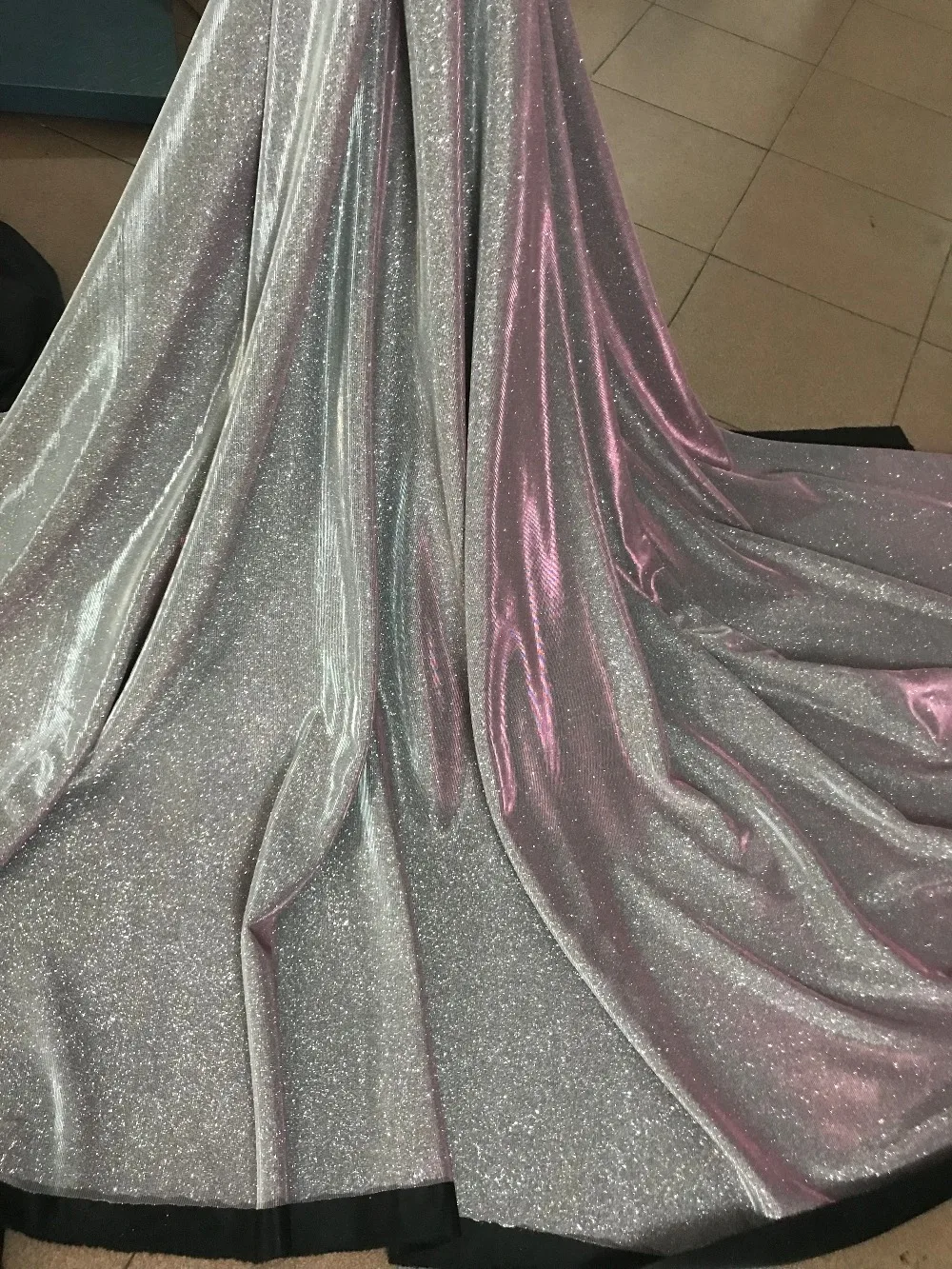 

tulle lace with glued glitter fashion DiuDiu-10.2718 african glitter lace fabric for party dress 5yard/lot embroidered