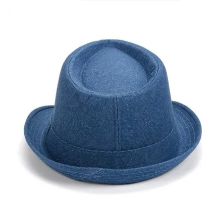 Topi Fedora Top Denim Klasik untuk Pria 