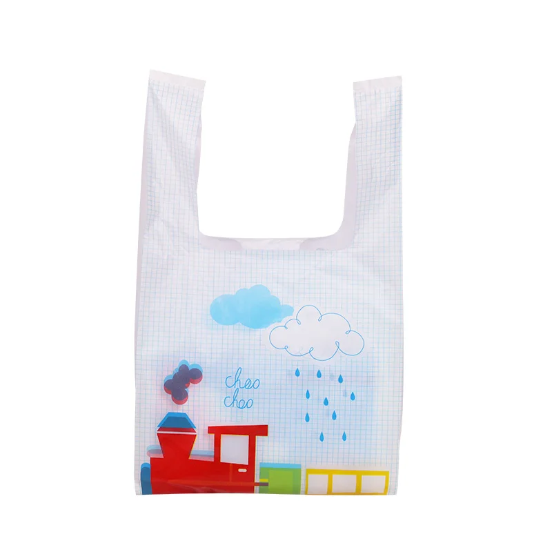 Zilue100pcs ручная пластиковая подарочная сумка тканевая сумка для хранения покупок с ручкой вечерние свадебные пластиковые игрушки торт детские подарочные пакеты